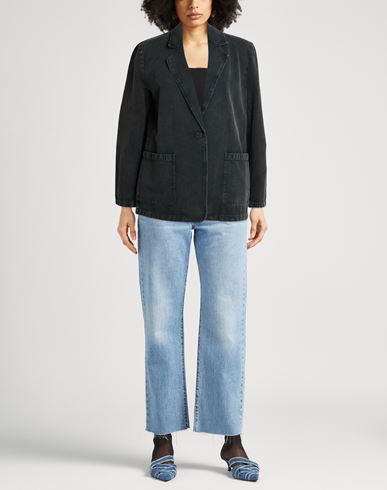 Woman Blazer Charcoal Size 4 Cotton, Viscose