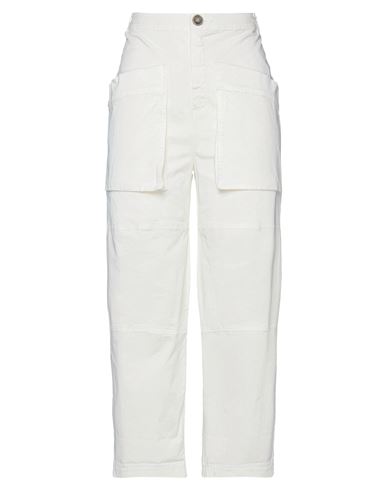 Woman Pants Ivory Size 6 Cotton, Elastane