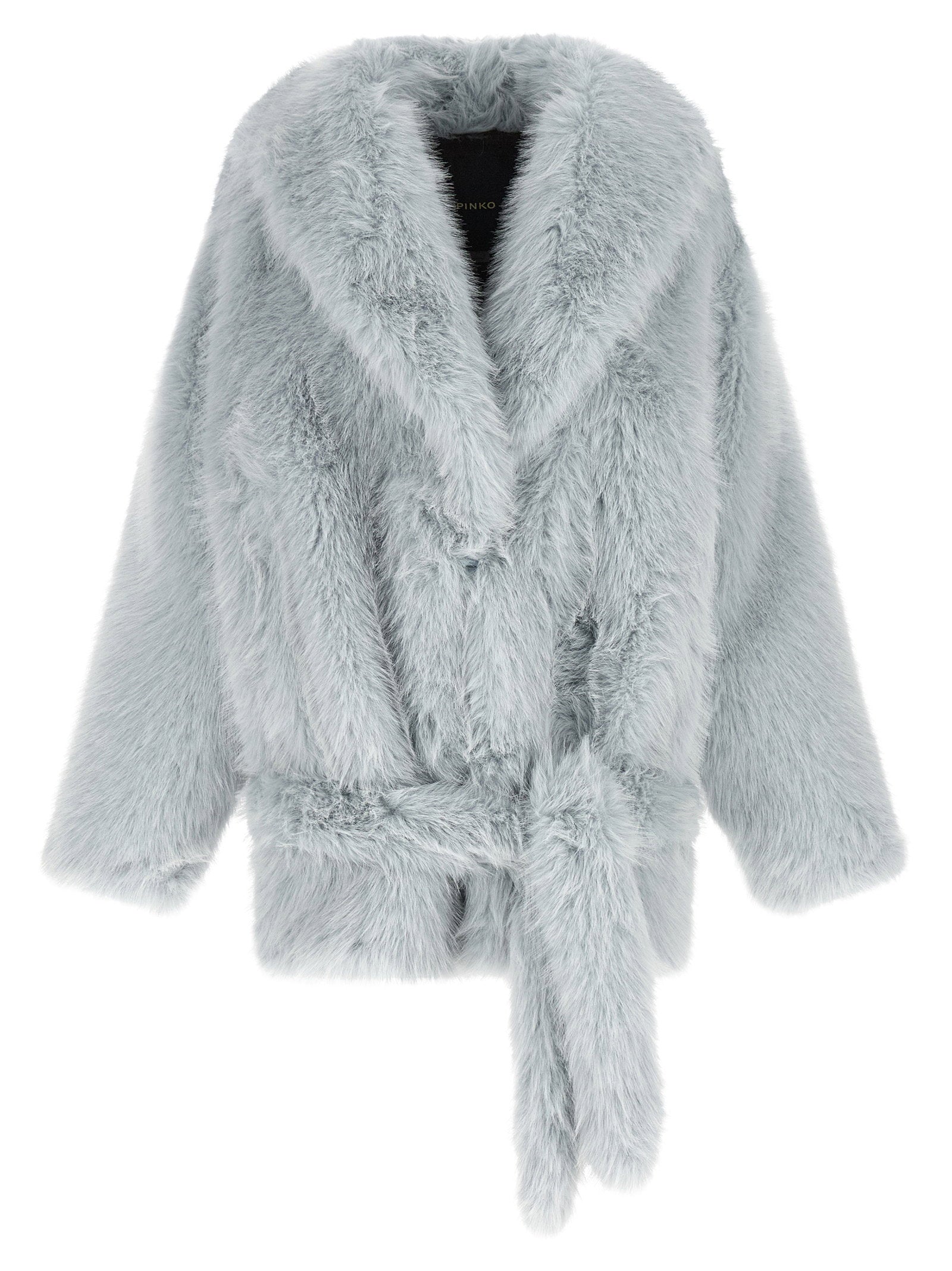 Faux Fur Shawl Collar Jacket — gray