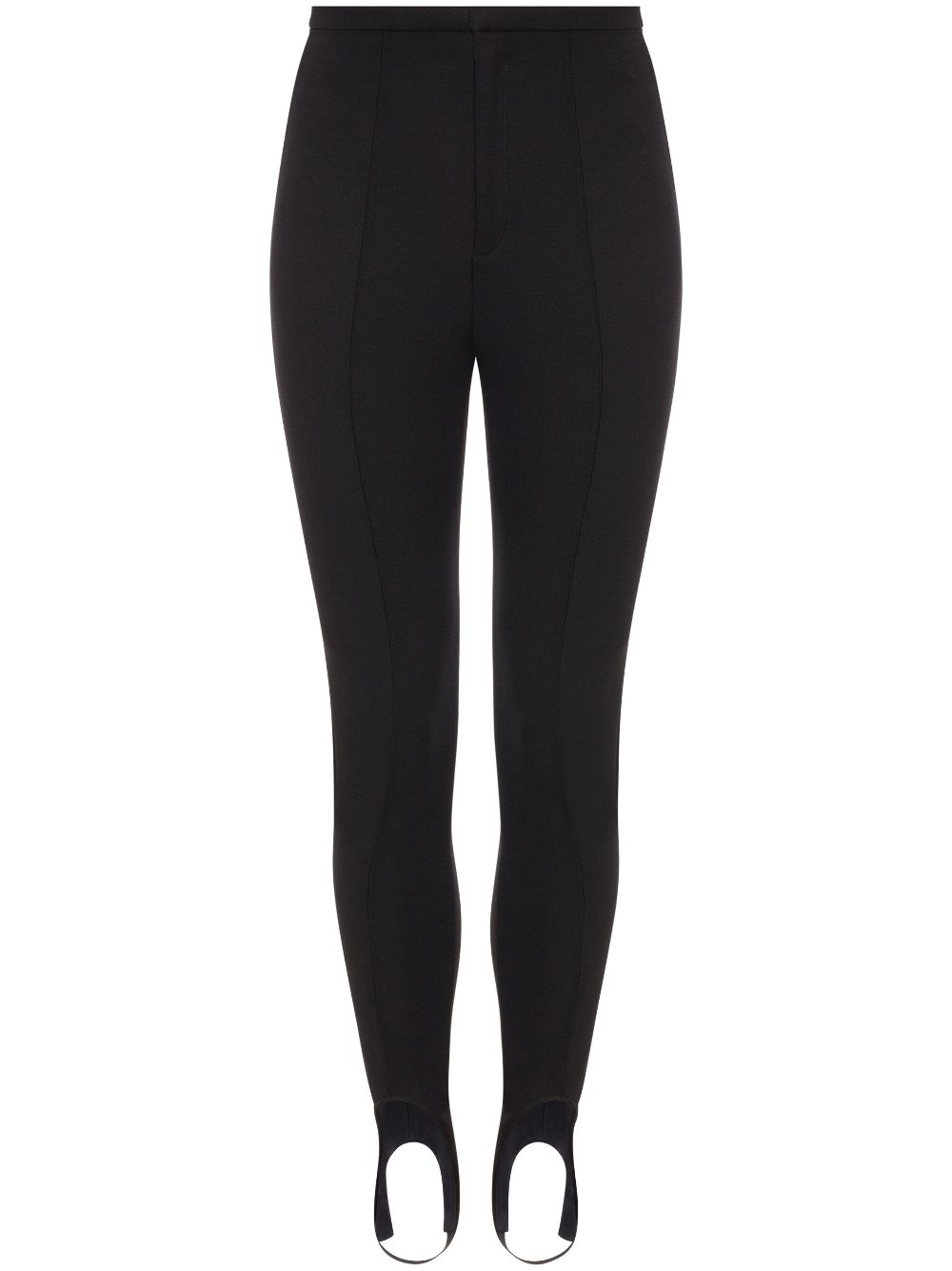 Raised-seam high-waist leggings - Black