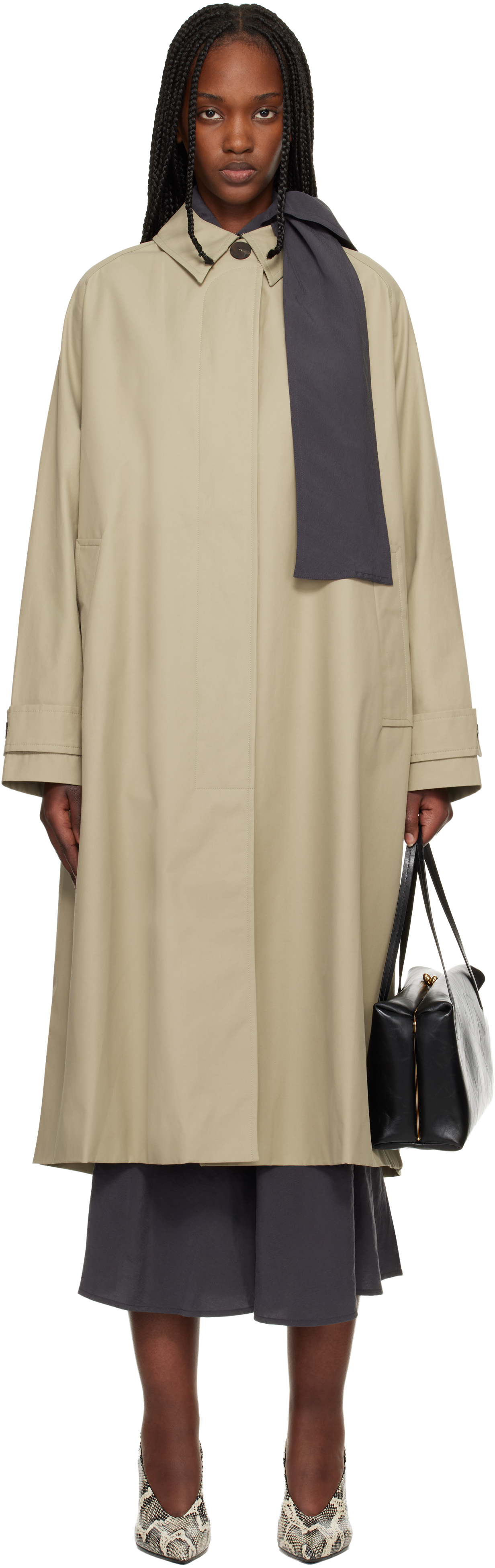 Beige Holin Technical Cotton Trench Coat