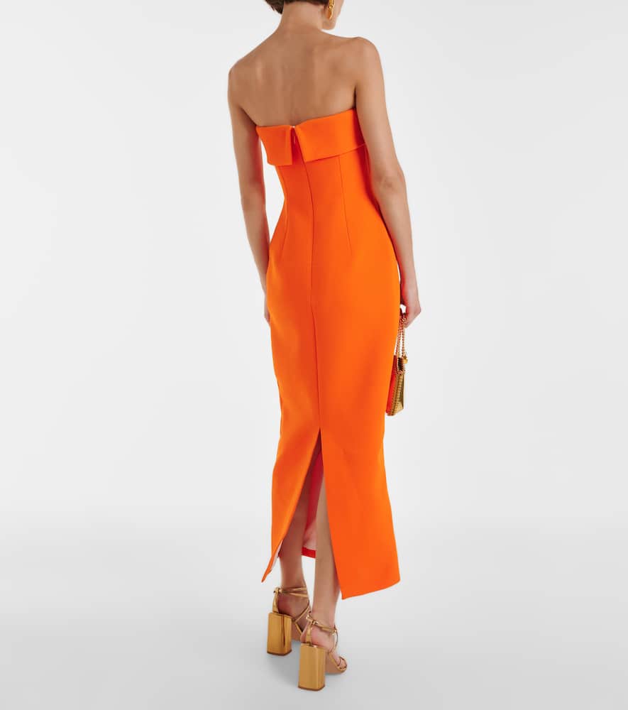 Keeley strapless crêpe midi dress
