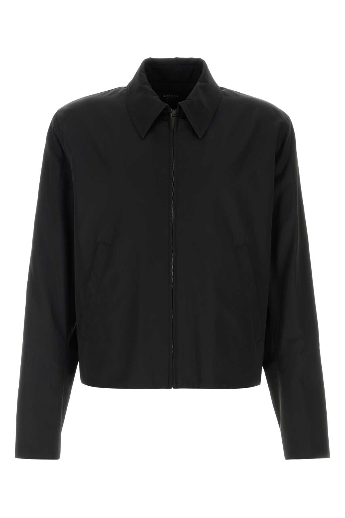 Faille Acetate Silk Mix Jacket — Black