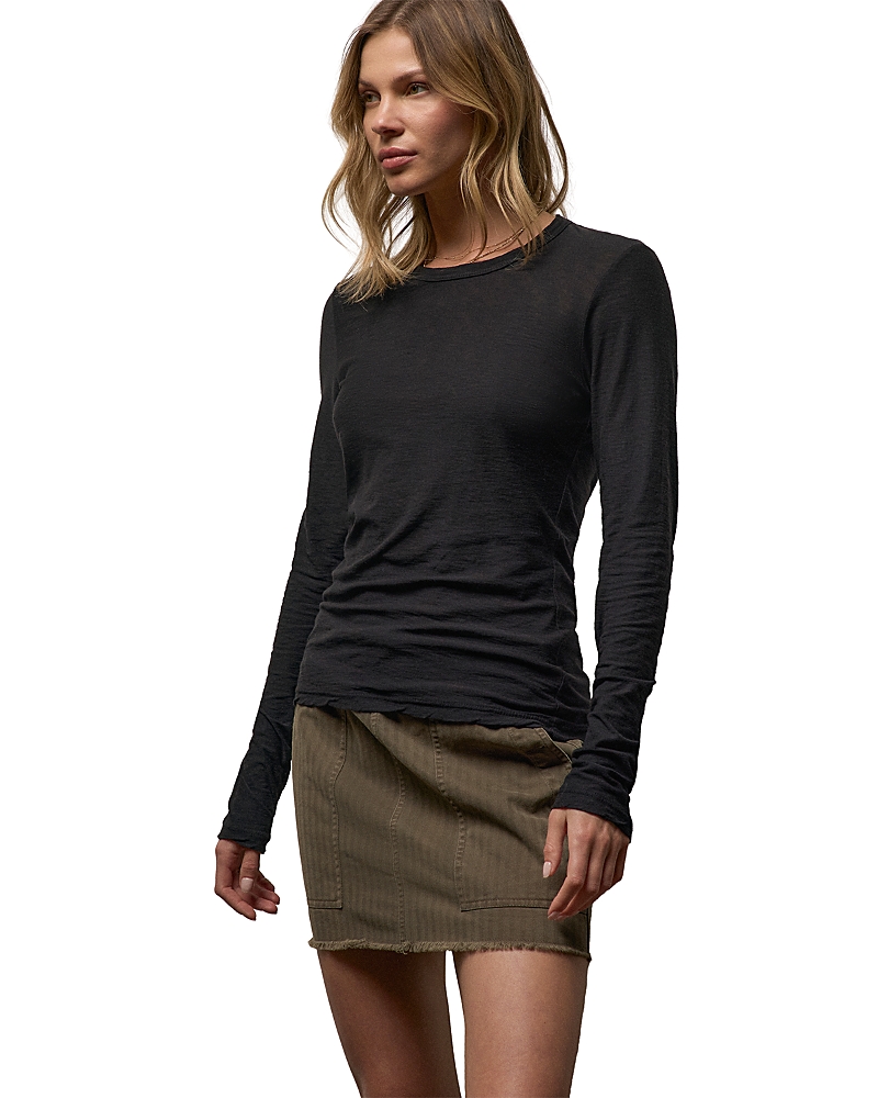 Sheer Slub Long Sleeve Crew Tee