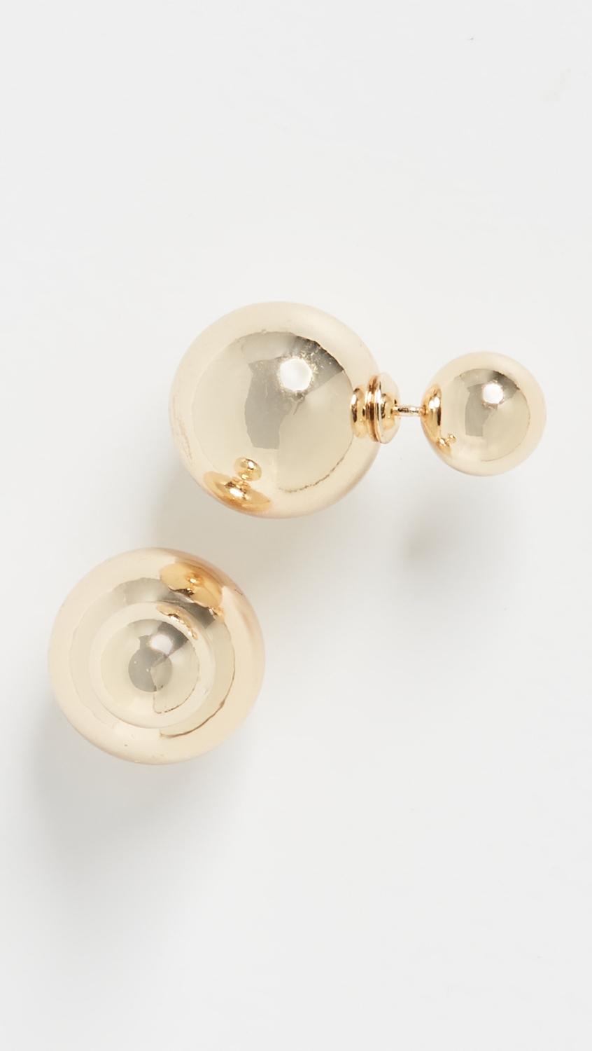 Double Ball Earrings Gold One Size