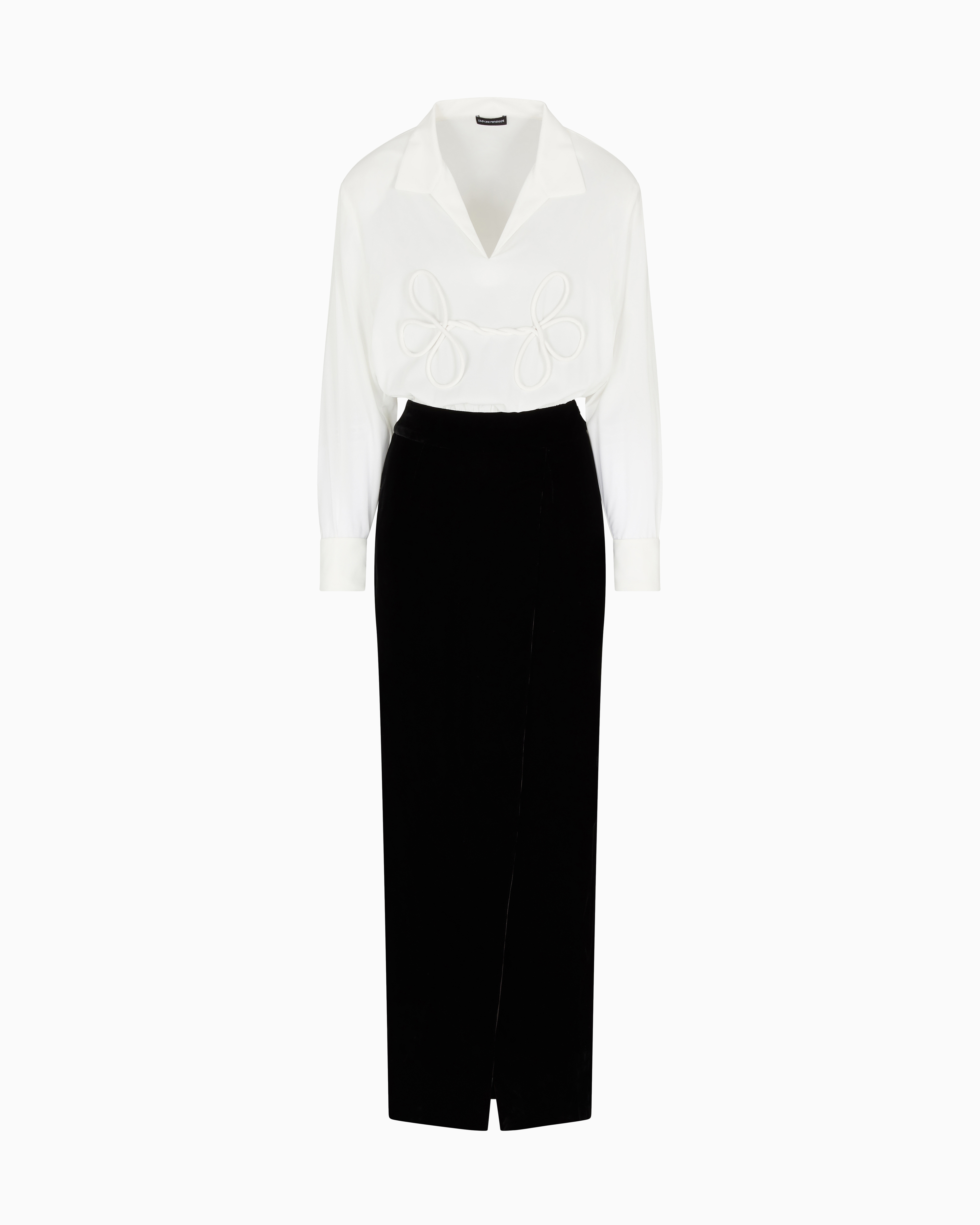 ASV Jeu de Cartes velvet dress with a two-piece effect