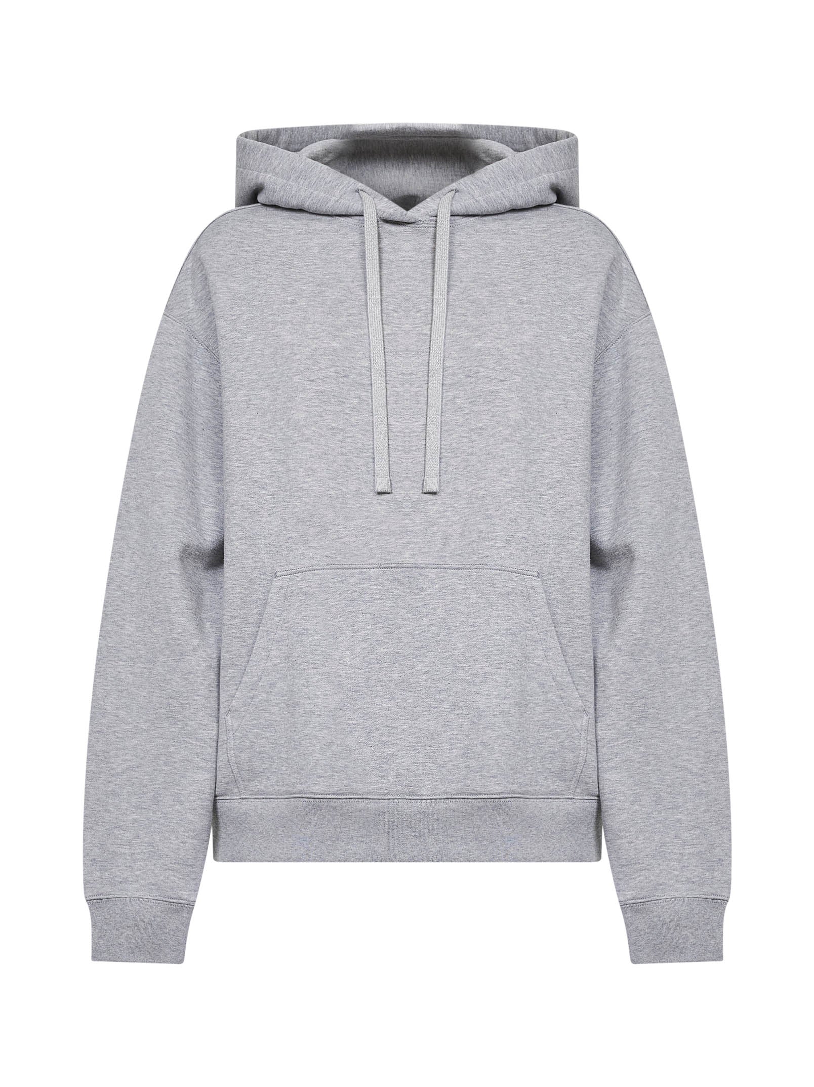 Cotton with Pleated Insert Hoodie — Gray