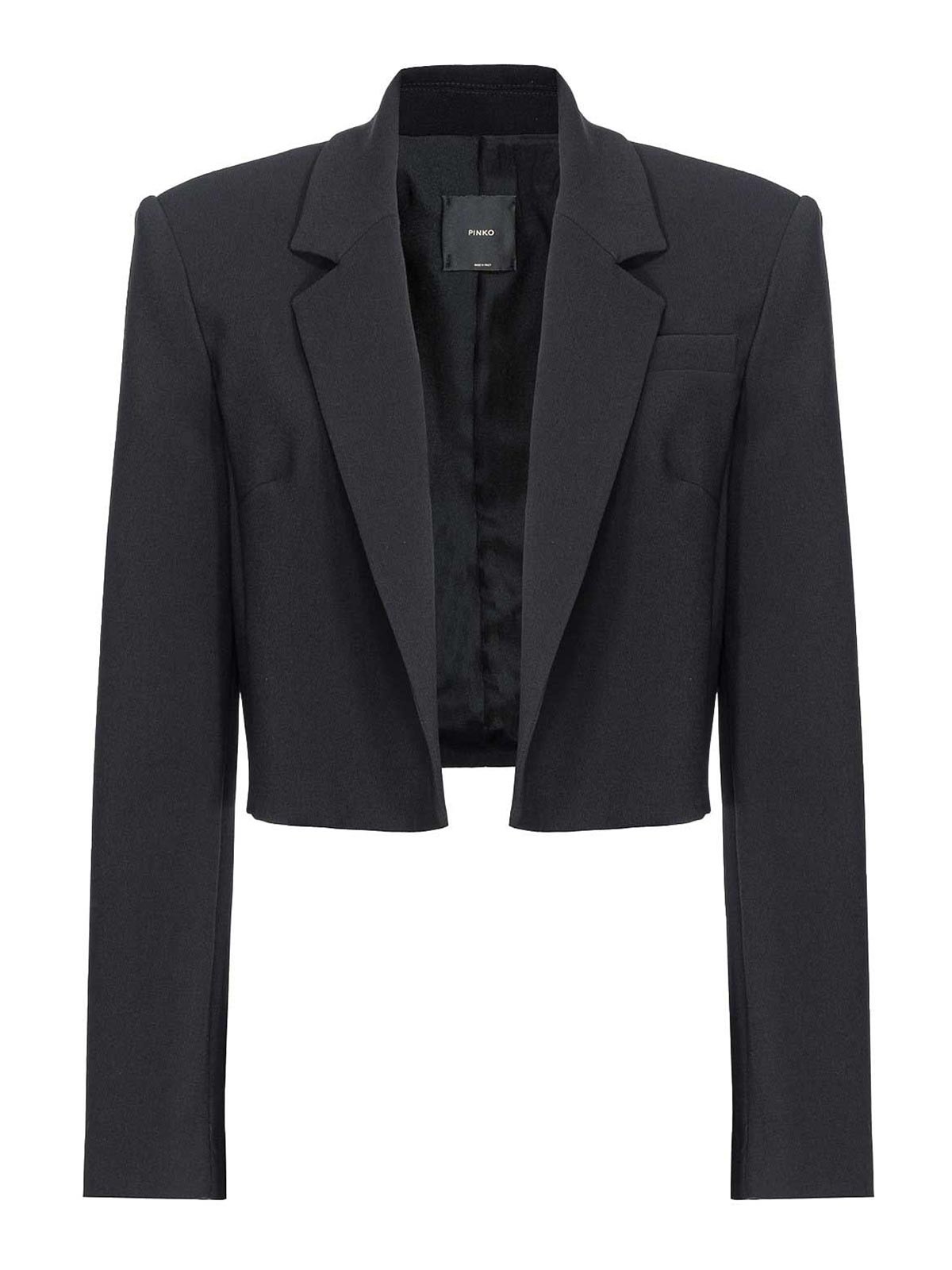 Cropped crepe blazer - White
