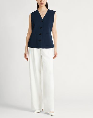 Woman Tailored Vest Navy Size 0 Triacetate, Polyester