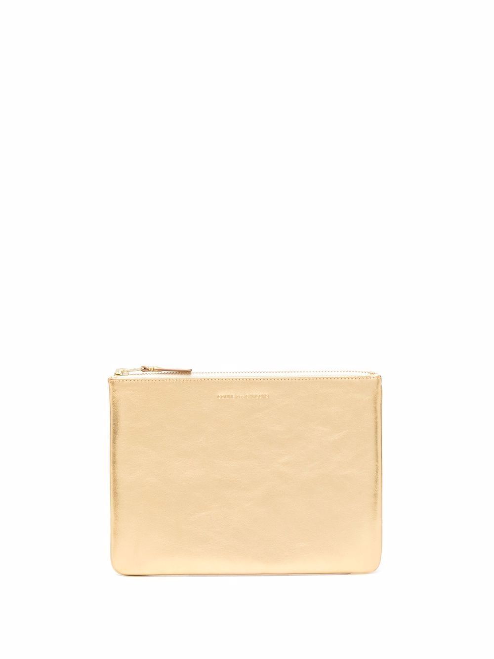 Metallic zipped pouch