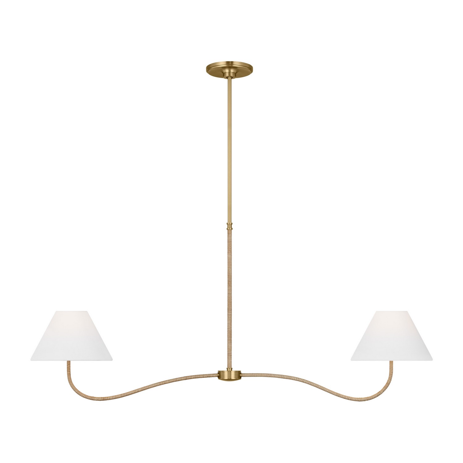 Burnished Brass Two Light Linear Chandelier from the Laguna Collection