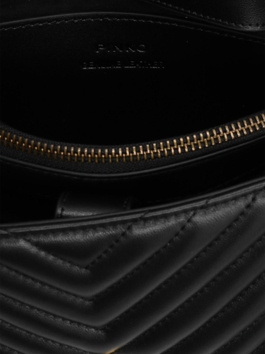Love quilted top-handle bag - Black