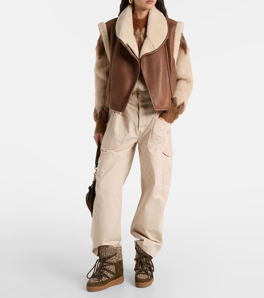 Alime shearling-trimmed leather vest