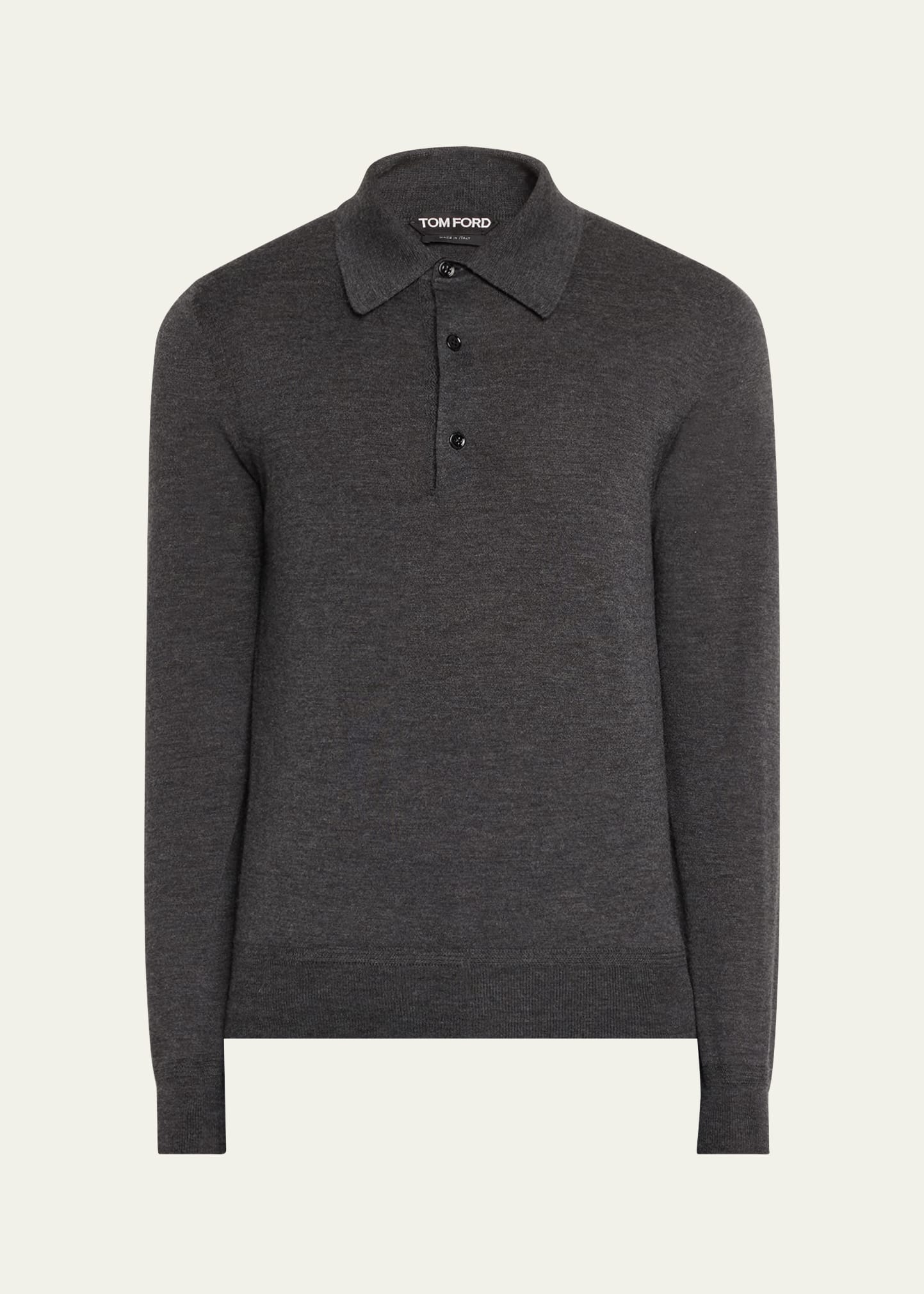 Men's Cashmere-Silk Polo Sweater