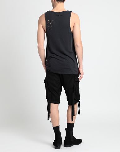 Man Tank top Charcoal Size M Linen, Viscose