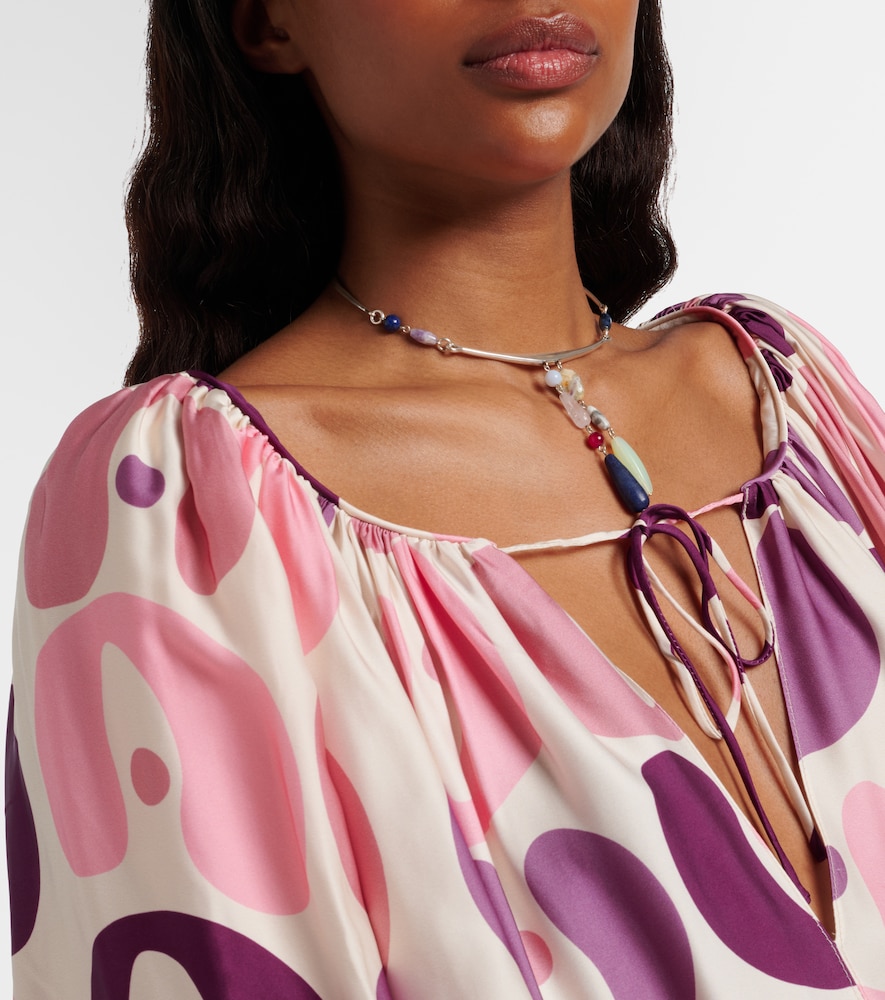 Printed satin minidress