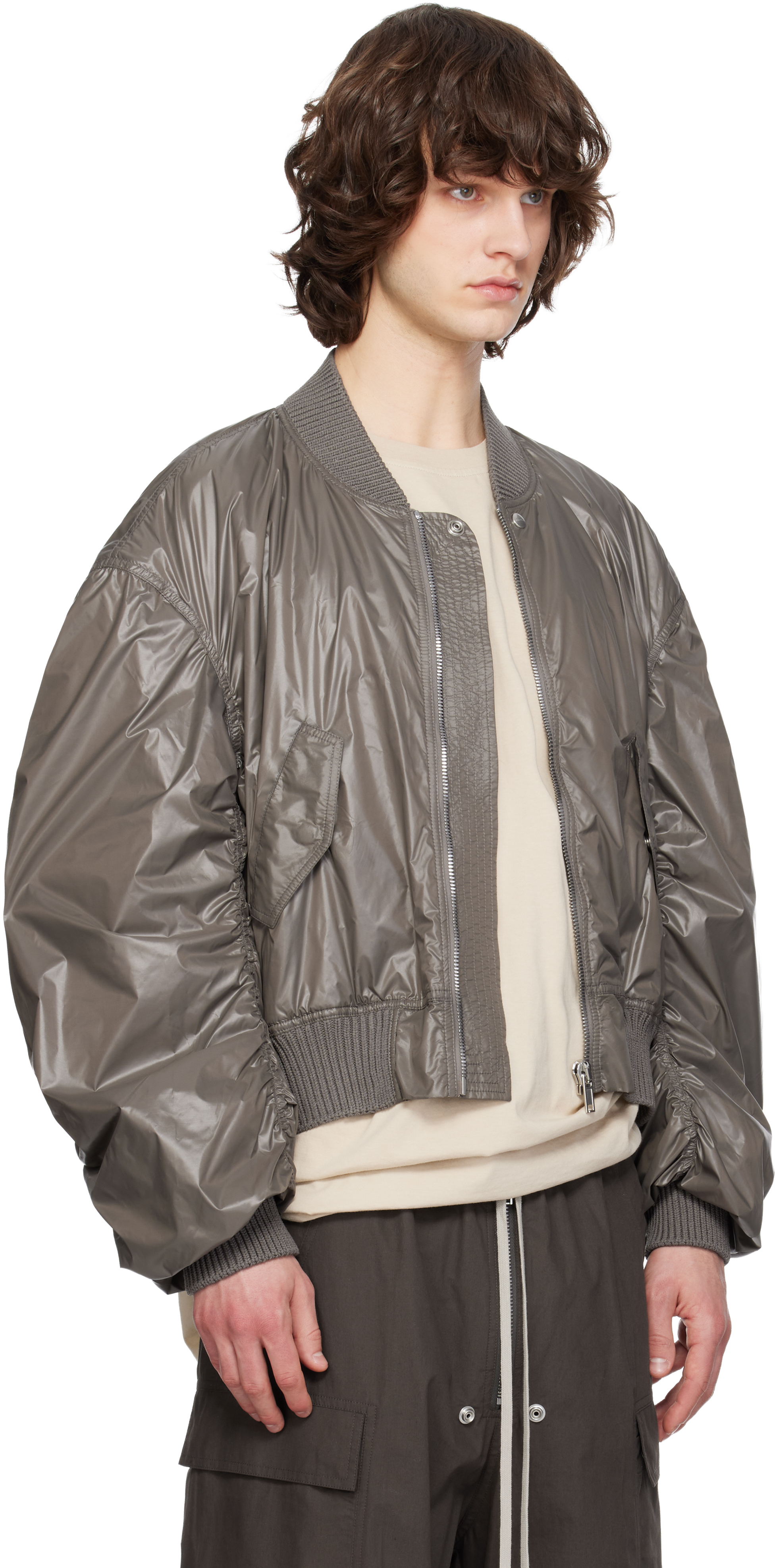 Gray Temple Secchia Flight Bomber Jacket