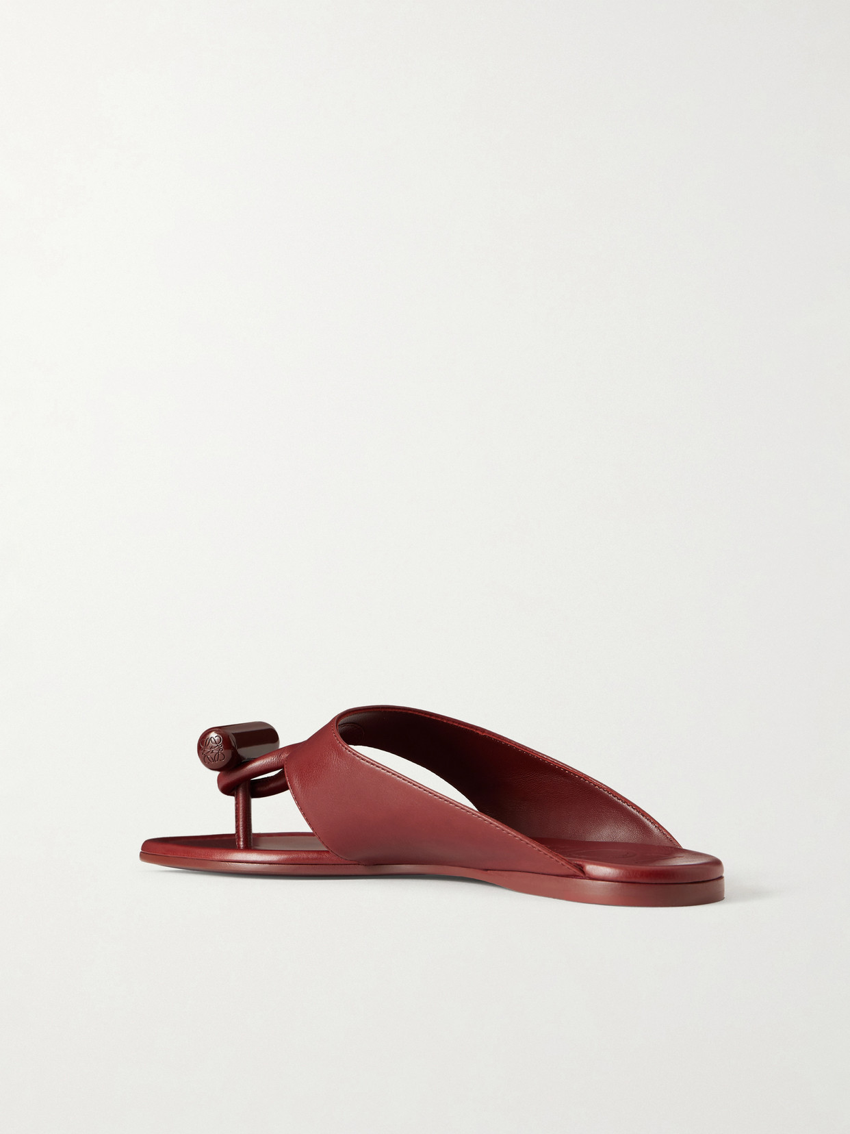Toggle Leather Slides - Red