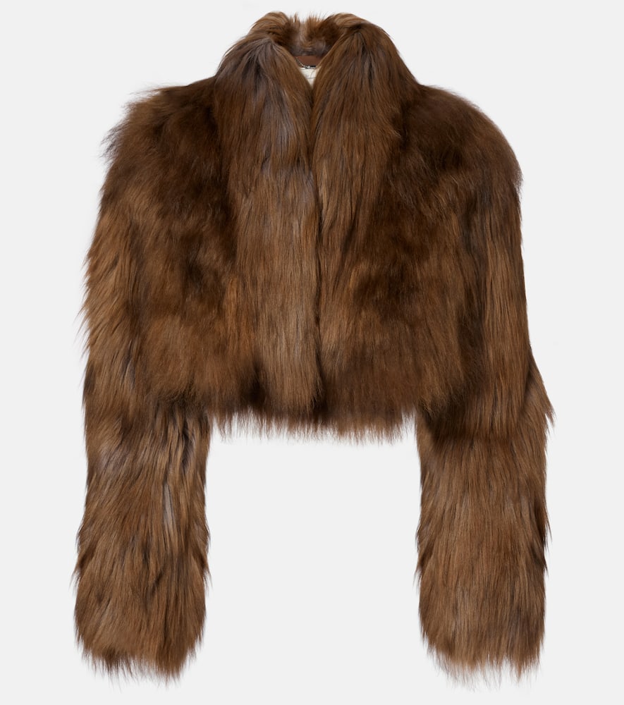 Cropped shearling jacket