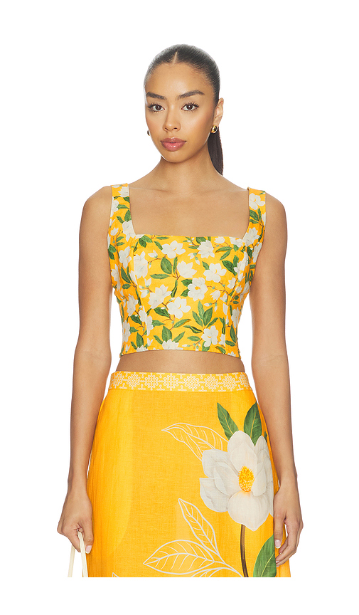 Verandah Square Neck Sleeveless Blouse in Yellow. S. Also in XS, M