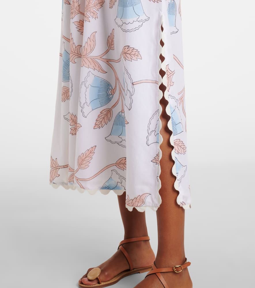 Printed cotton slip dress