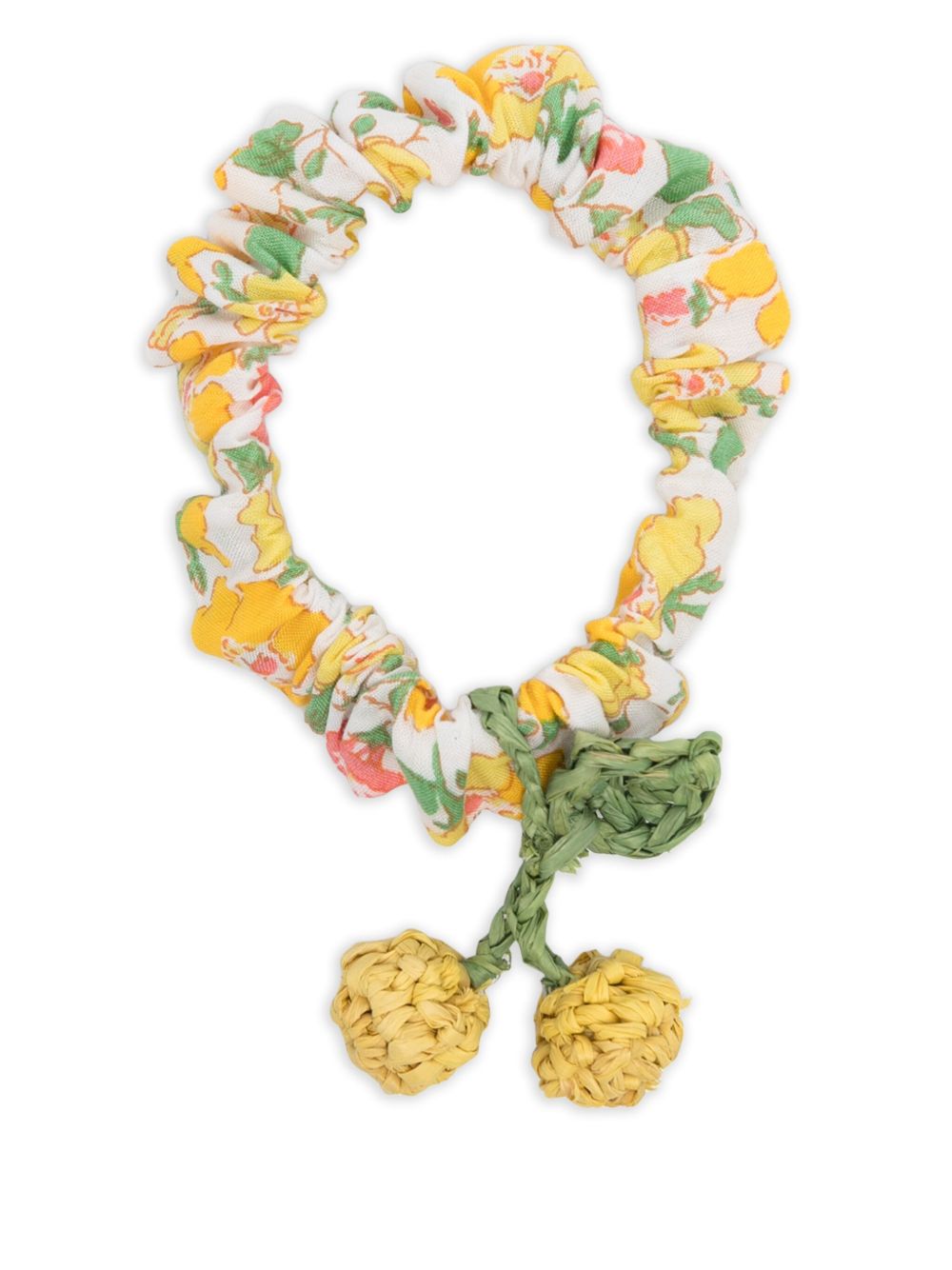 Floral-print scrunchie - White