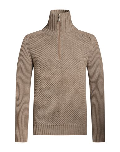 Man Turtleneck Taupe Size XL Merino Wool, Acrylic