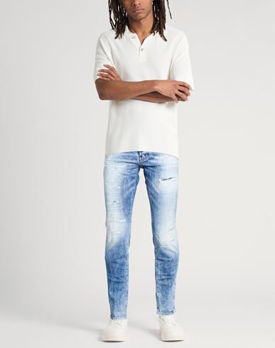 Man Jeans Blue Size 32 Cotton, Elastane