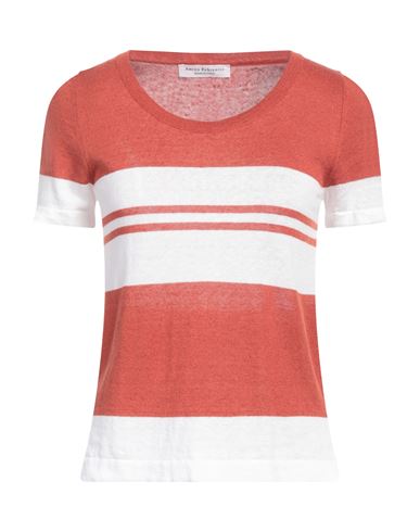 Woman Sweater Rust Size 8 Linen, Cotton