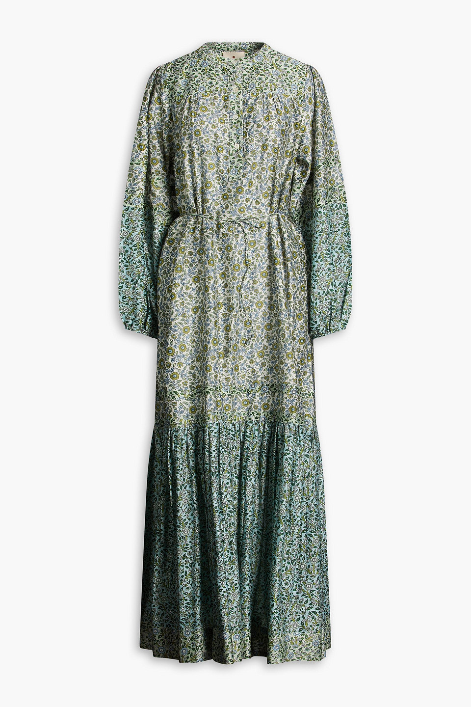 Viviana floral-print cotton and silk-blend midi dress - Green - 0