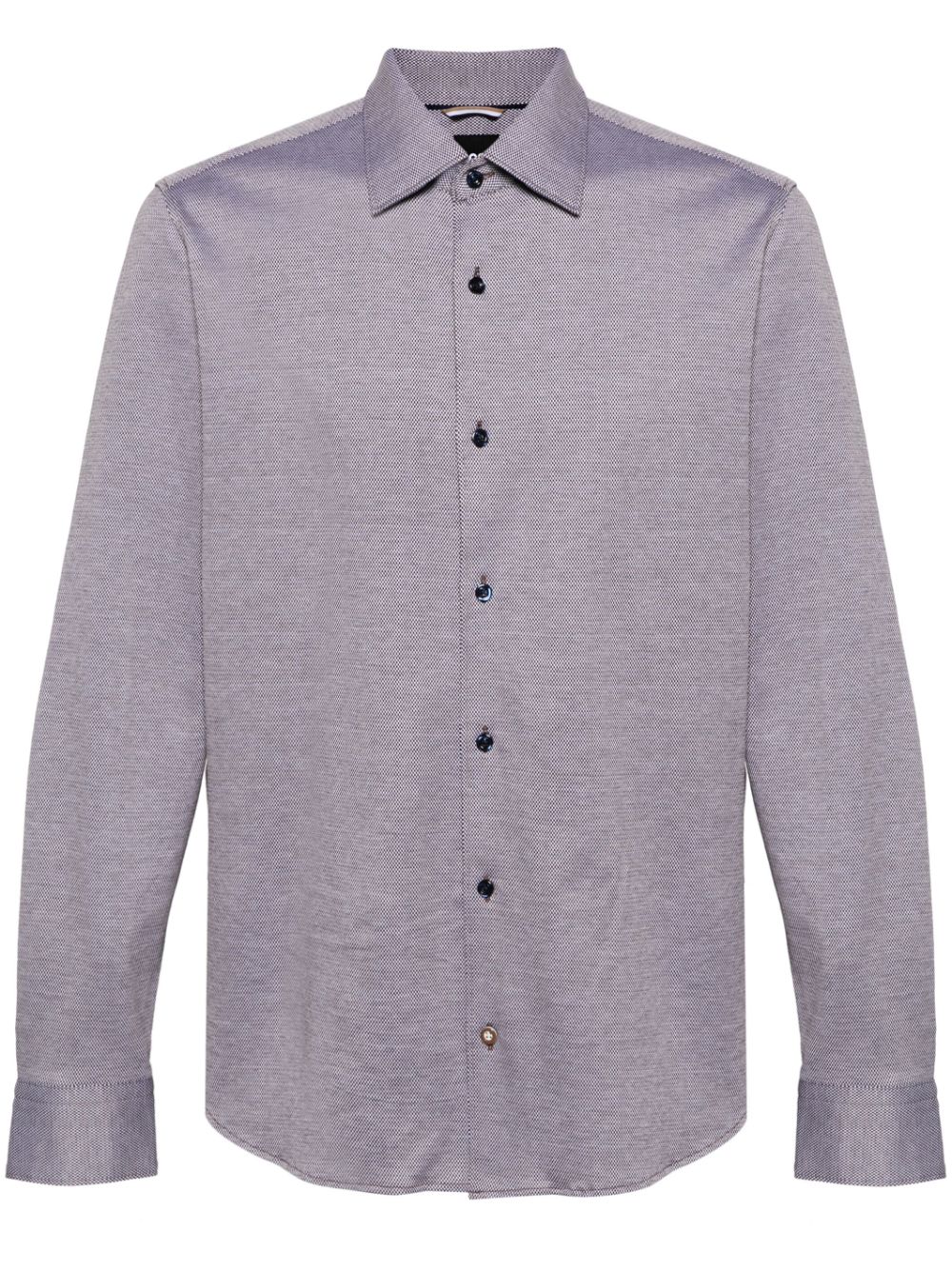 Geometric-print cotton shirt - Grey