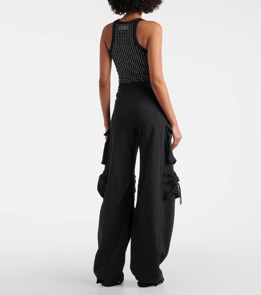 Cotton fleece cargo pants