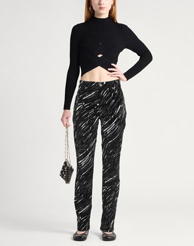 Woman Pants Black Size 2 Cotton, Elastane