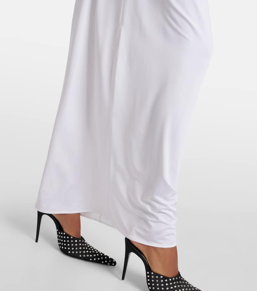 Draped jersey maxi skirt