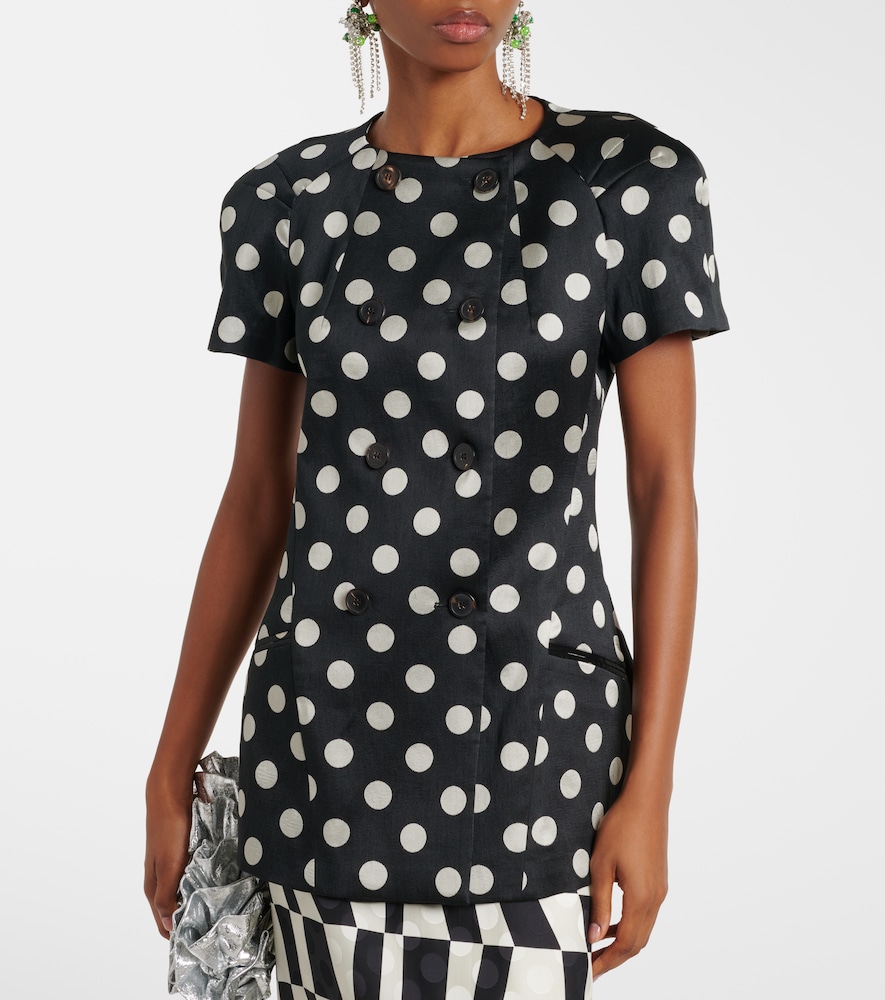 Polka-dot double-breasted blazer