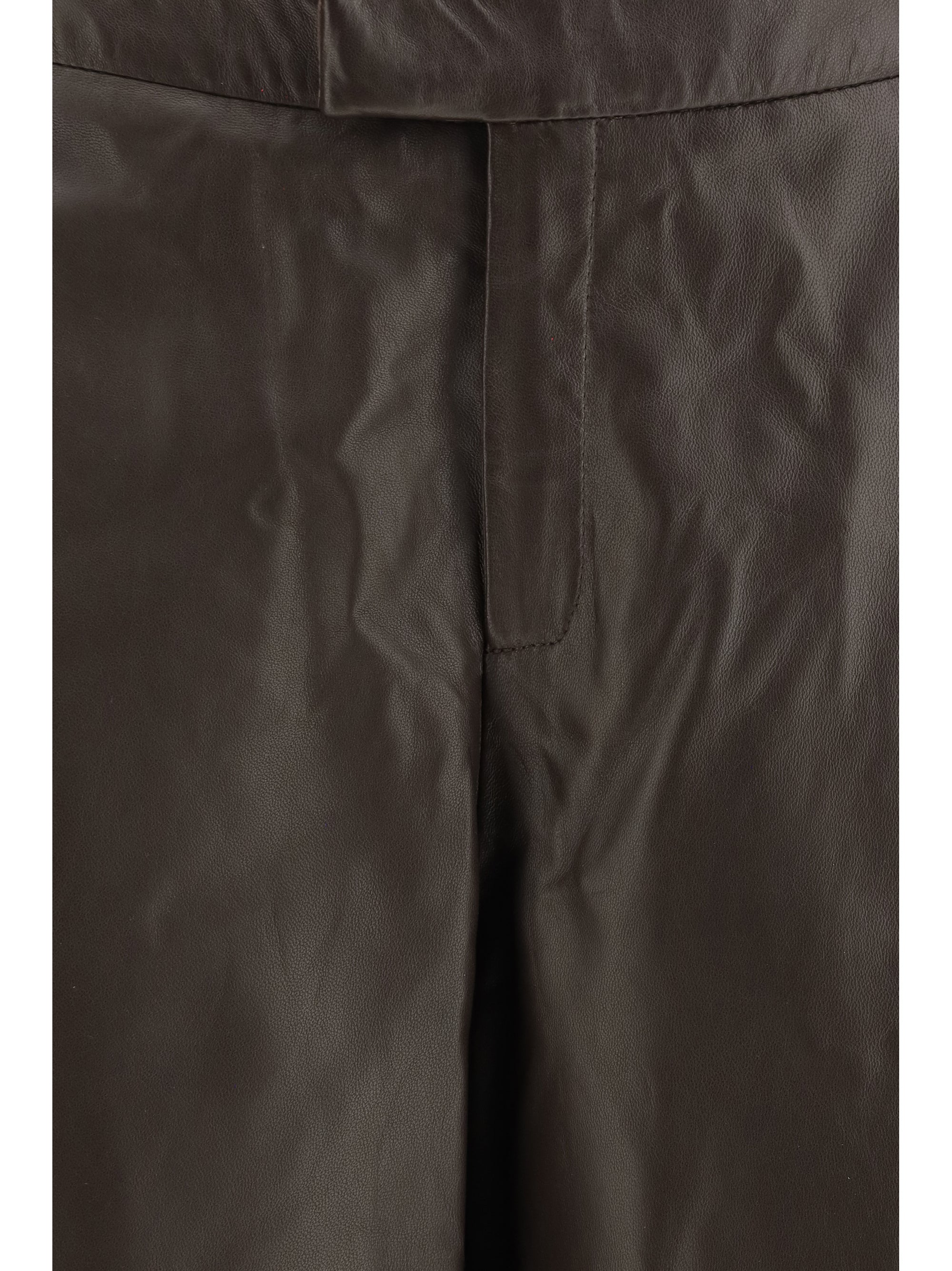 Leather Trousers — Brown