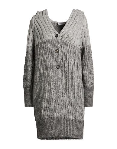 Woman Cardigan Grey Size 4 Merino Wool, Alpaca wool, Polyamide, Silk, Cashmere