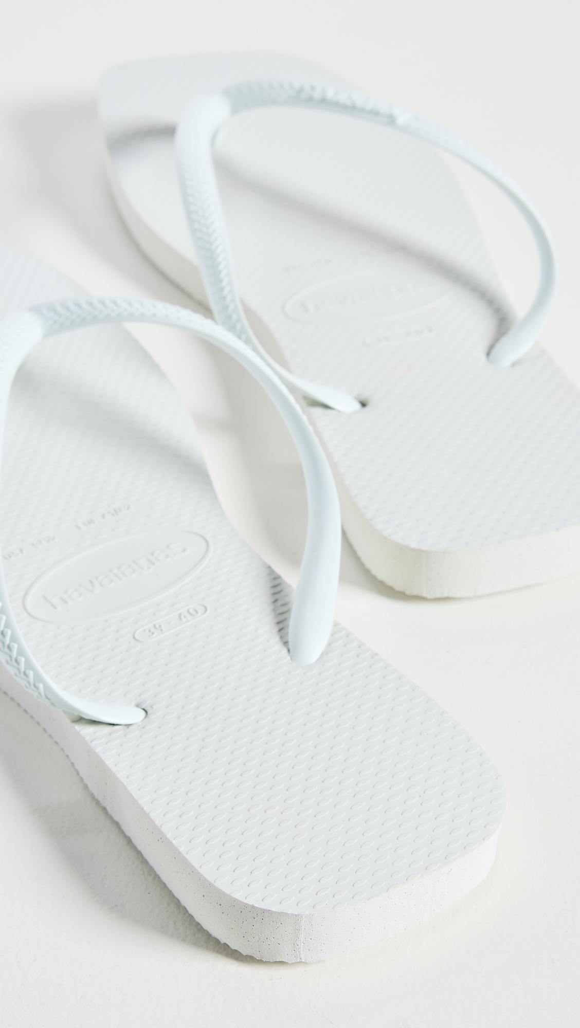 Slim Square Flip Flops White