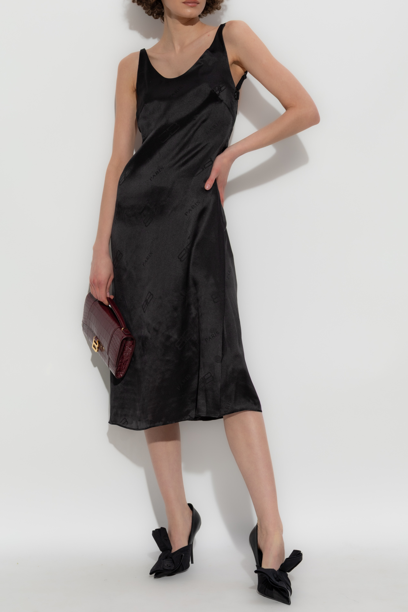 Balenciaga Silk Dress, Women's, Black