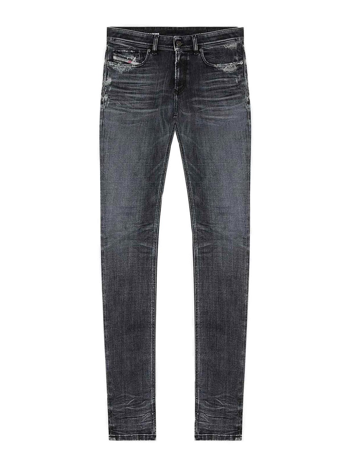 Logo-patch slim-cut jeans - Grey
