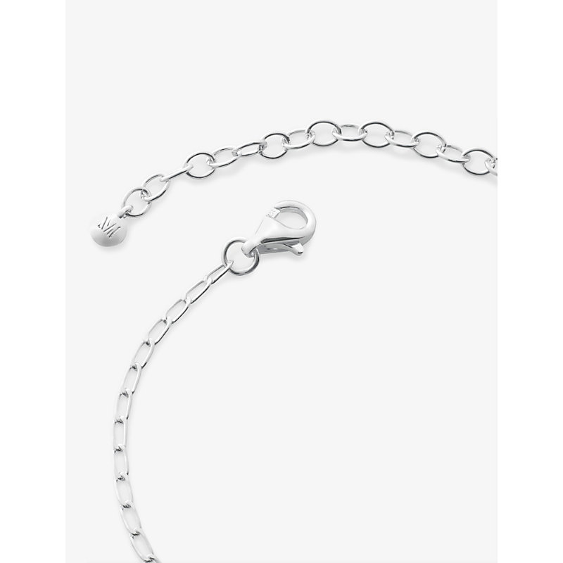 Womens Sterling Silver Open Link Sterling-silver Chain Bracelet 