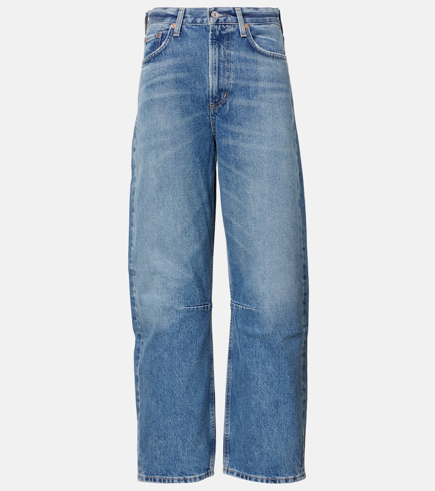 Miro high-rise cropped barrel-leg jeans