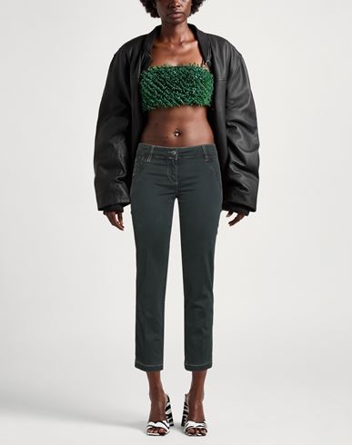 Jacob Cohёn Woman Pants Dark green Size 29 Cotton, Elastane