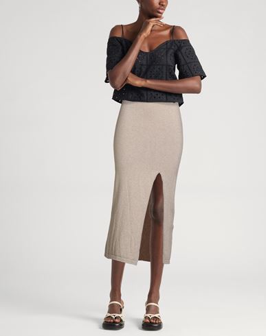 Woman Midi skirt Beige Size M Viscose, Metallic Polyester, Polyamide, Polyester
