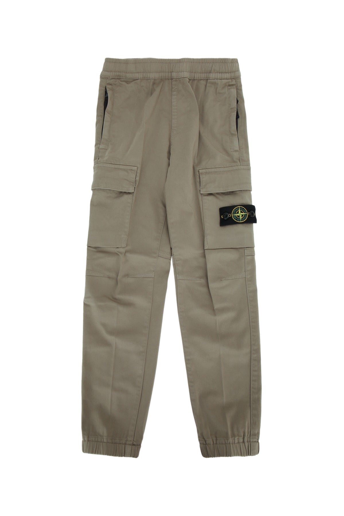 Multi-Pocket Cotton Cargo Pants — Beige