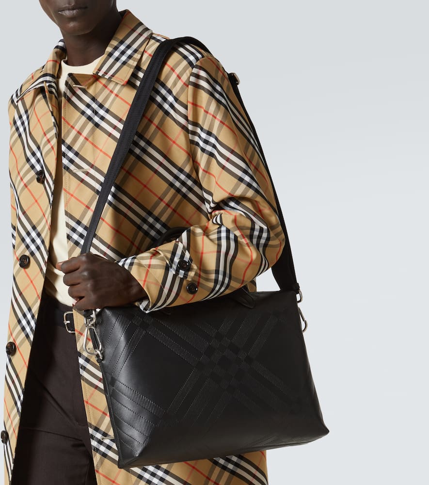 Burberry Burberry Check debossed leather briefcase