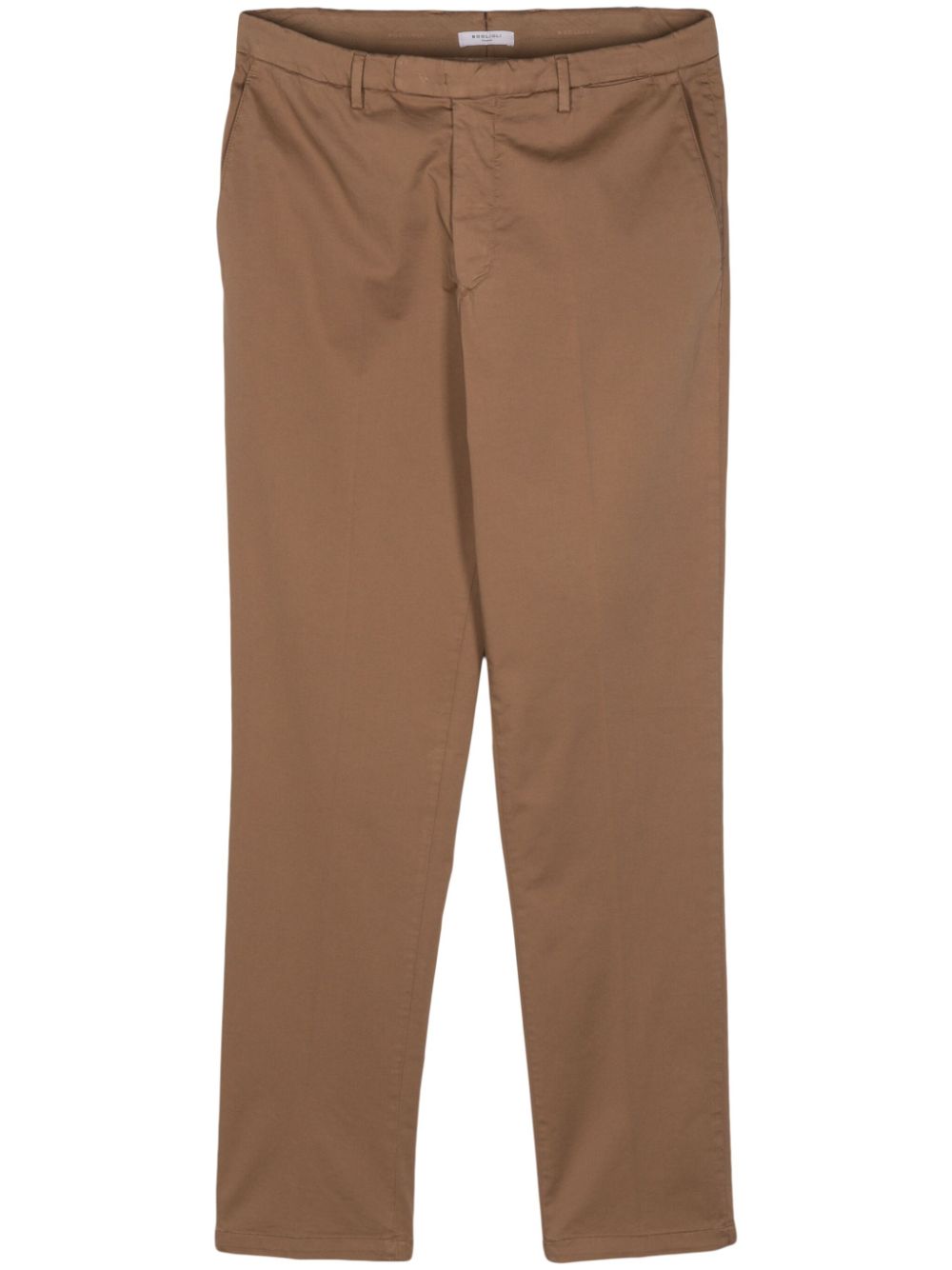 Pressed-crease straight-leg trousers - Brown