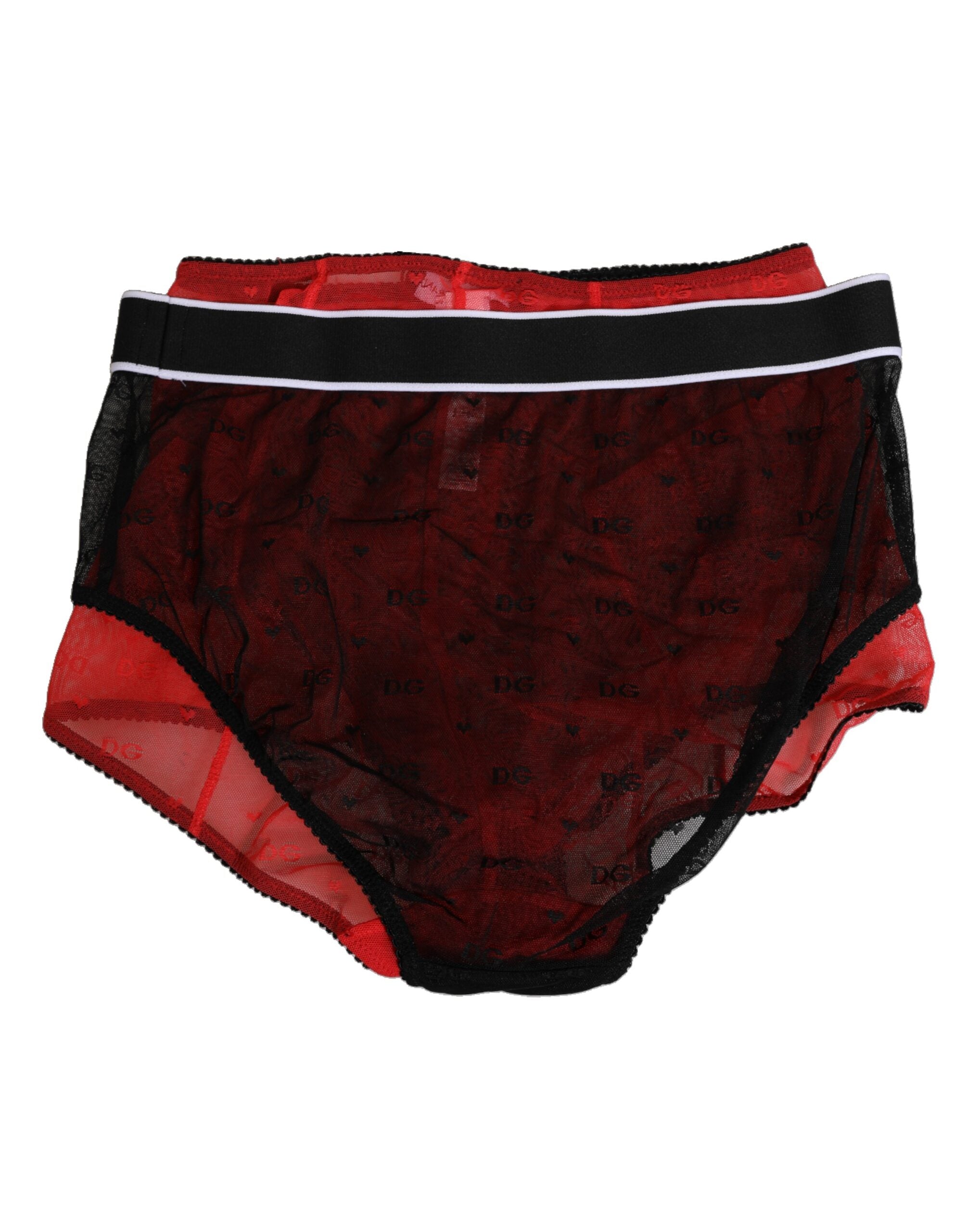 High-Waist Nylon Girdle Bodysuit — Red