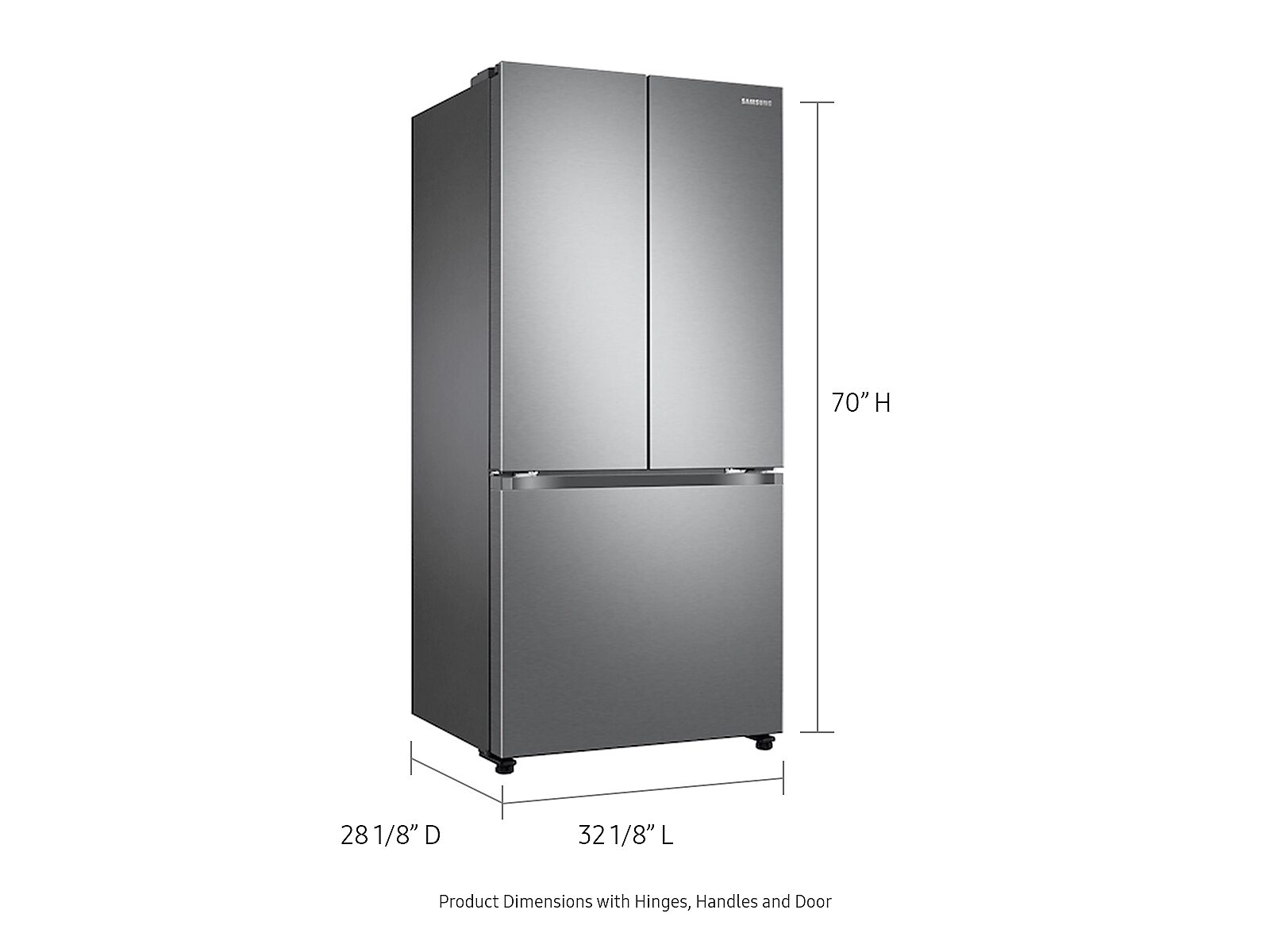 18 cu. ft. Smart Counter Depth 3-Door French Door Refrigerator in Silver(RF18A5101SR/AA)
