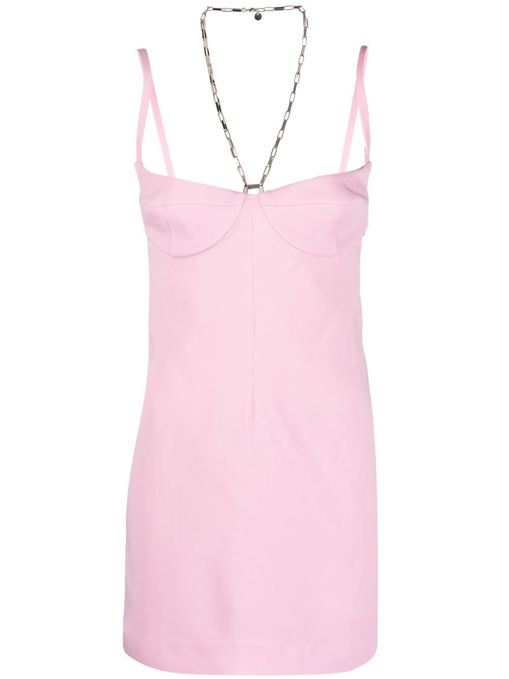 Square-neck backless mini dress - Pink